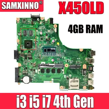 X450LD Материнская плата ноутбука I3 I5 I7 процессор 4 ГБ оперативной памяти GT820M GT840M графический процессор Для Asus X450LC X450L X450LB X450LN Материнская плата ноутбука