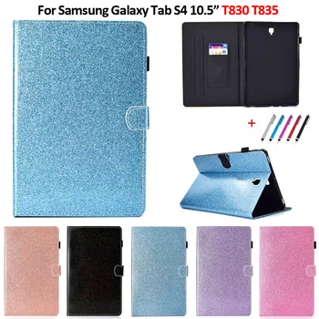 Сверкающий Блестящий Чехол-бумажник с Откидной крышкой и Подставкой Для Планшета Samsung Galaxy Tab S4 Case 2018 T830 T835 SM-T830 SM-T835 10,5 