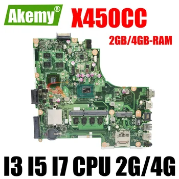 X450CC Для ASUS X450CC X450VC X450CA Y481L W40C Материнская плата ноутбука с процессором 1007U I3 I5 I7 2 ГБ/4 ГБ оперативной памяти GT720M GPU