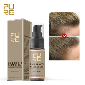Масло для роста волос PURC с имбирем Предотвращает выпадение волос, способствует росту волосяных фолликулов, циркуляции крови, Регенерации волос, Эфирное масло