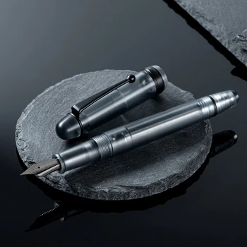 Asvine V126 Вакуумная Авторучка с наполнителем, Акриловая матово-серая ручка EF/F/M с наконечником, Акриловая ручка для делового офиса, письменные школьные принадлежности