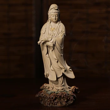 Гуаньинь статуя Будды в домашнем богослужении гуаньинь украшения в гостиной железный шар камень ручной работы ремесла