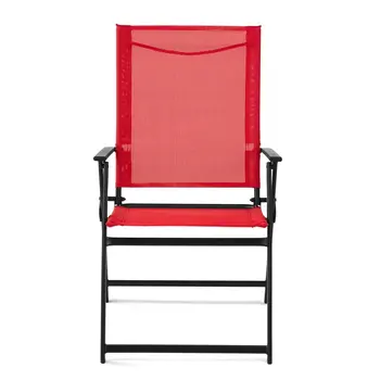 Набор из 2 складных стульев для патио, красный Портативный мини-стул для кемпинга, пластиковый стул adirondack, пляжный стул Z