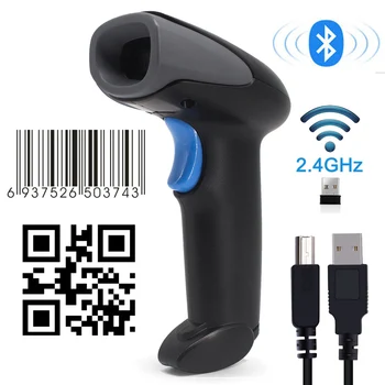 Ручной 2D сканер штрих-кода USB QR PDF417 Data Matrix, 1D сканер штрих-кода для мобильных платежей, считыватель штрих-кодов Bluetooth
