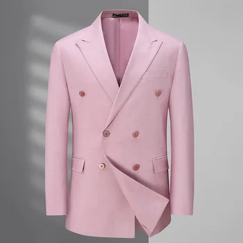 5673-2023 мужские полосатые двубортные костюмы для отдыха 88 и европейский код мужской приталенный пиджак-пиджак
