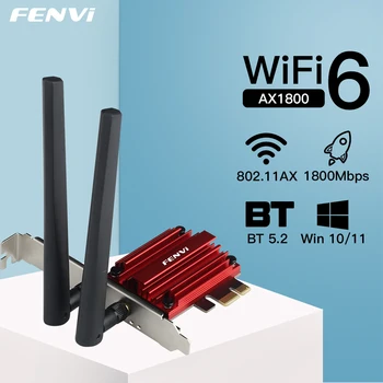 Wi-Fi 6 1800 Мбит/с Bluetooth 5,2 Двухдиапазонный 2,4 G/5 ГГц 802.11AX WiFi карта Сетевой адаптер PCI-E Адаптер беспроводной карты Windows10/11 ШТ.