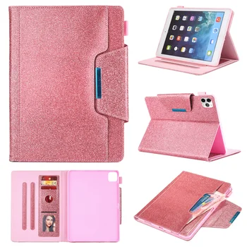 Блестящий Чехол для планшета Bling для iPad Pro 11 Case 2020, Слоты для карт, Подставка для кошелька, Чехол для iPad Pro 11 Case 2020, Розовый/Золотой