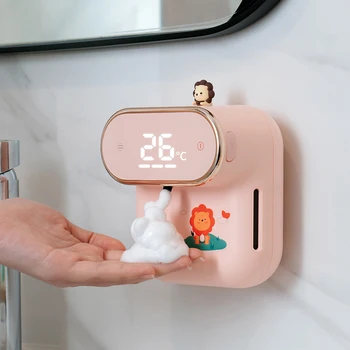 Настенный Автоматический Дозатор мыла для детей с вспениванием 0,1 С, музыкальный проигрыватель с цифровым экраном, инфракрасный датчик, дозатор детского мыла