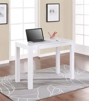 Белый компьютерный стол с выдвижным ящиком: элегантная и функциональная коллекция Glyndon