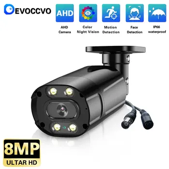 8-мегапиксельная AHD-камера безопасности 4K Black Bullet с защитой от атмосферных воздействий, Цветная ночная ahd-аналоговая камера для системы видеонаблюдения DVR