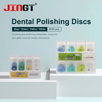Набор дисков для полировки стоматологических материалов JINGT с крупной и мелкой зернистостью для полировки Композитных смол/Керамики/Стеклоиономера (40/80 шт.)