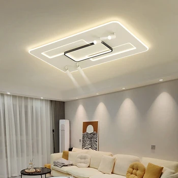 Прямоугольный светодиодный потолочный светильник, Современный главный потолочный светильник для гостиной, оснащенный точечными светильниками, Простой светильник для спальни, прихожей