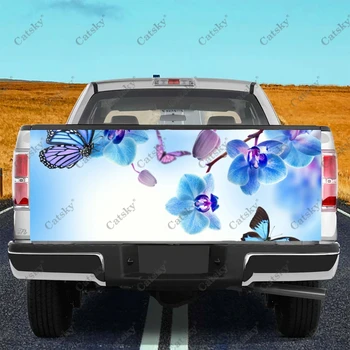 Наклейки с изображением бабочек и цветов на грузовик, наклейка на заднюю дверь грузовика, наклейки на бампер, графика для легковых автомобилей, грузовиков, внедорожников