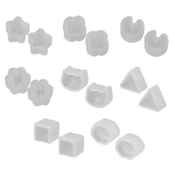 8 Пар/компл. Силиконовая форма из УФ-смолы для смолы DIY Кристаллическая Форма из эпоксидной смолы Для изготовления Маленьких сережек-гвоздиков