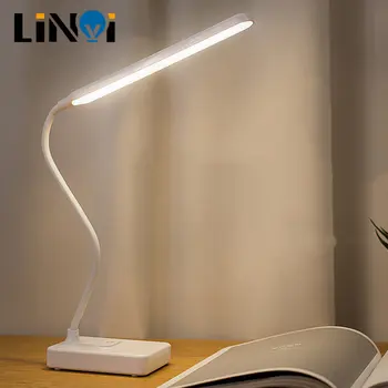 Складная Настольная лампа USB Перезаряжаемые светодиодные ночные светильники С регулируемой Яркостью Сенсорного Управления Настольная лампа Для чтения студенческих книг Украшение спальни