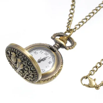Модный Кварцевый механизм Старинные Карманные часы Double Сороки Карманные Часы Недавно