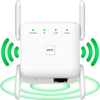 Ретранслятор Wi-Fi 5G WiFi, усилитель сигнала беспроводной сети Wi-Fi Extender 1200 Мбит/с, удлинитель дальнего действия 5 ГГц, усилитель Wi-Fi 2,4 G