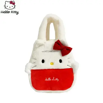 Плюшевая сумка для переноски Hello Kitty, Милая Мягкая Милая Японская Сумка для рук, Милая Модная Сумка Через плечо, Модная сумка, сумочка