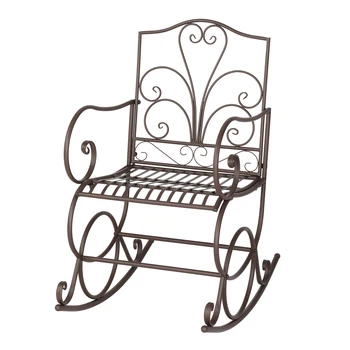 Artisasset Элегантное Железное кресло-качалка для отдыха на открытом воздухе, краска 5 стилей для парка, Сада, террасы, патио [US-W]