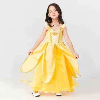Платья принцессы Сказочной красоты, костюм для девочек, детская одежда на Хэллоуин, подарки для детей на День рождения