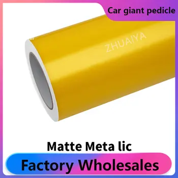ZHUAIYA Матовая металлическая желтая виниловая оберточная пленка, яркая пленка 152*18 м, качественная прокатная пленка, покрывающая автомобиль