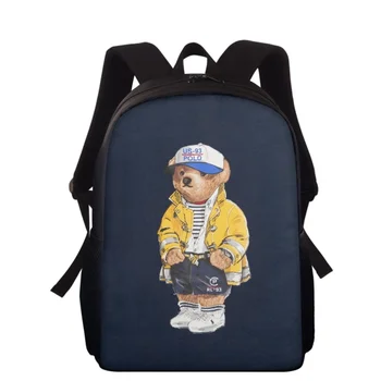 Детский рюкзак с принтом серии Wild Mini Bear, детский школьный рюкзак для мальчиков и девочек-подростков, рюкзак большой вместимости для школьников
