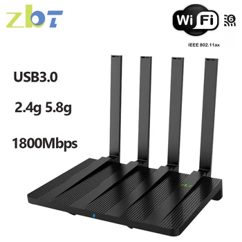 ZBT WIFI6 Сетчатый Wi-Fi Маршрутизатор 1800 Мбит/с, Двухдиапазонный Openwrt, 256 МБ Оперативной памяти, Гигабитная локальная сеть USB3.0, WiFi 6, Точка доступа, 2,4 ГГц, 5,8 ГГц, Антенны MU-MIMO